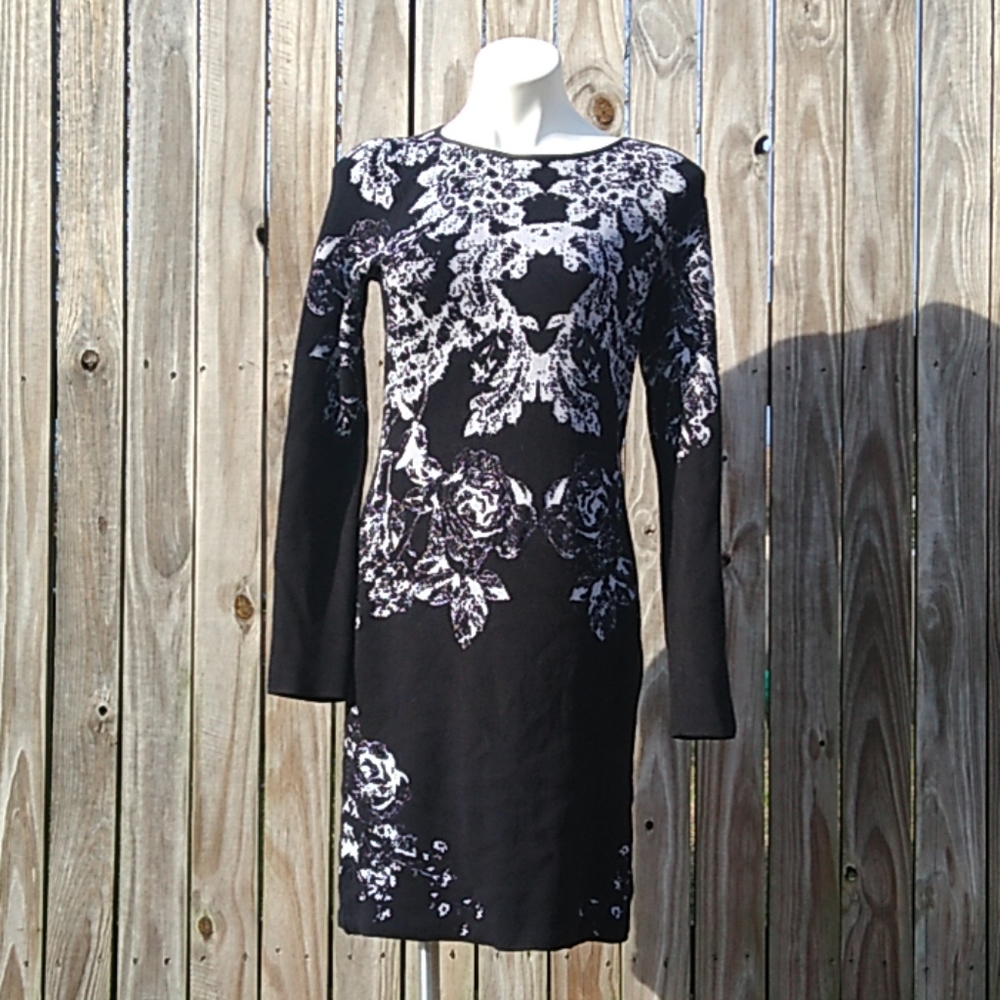 INC black long sleeve sweater dress size large
